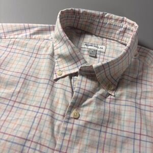 Peter‎ Millar Mens L Plaid Button Down Long Sleeve Shirt